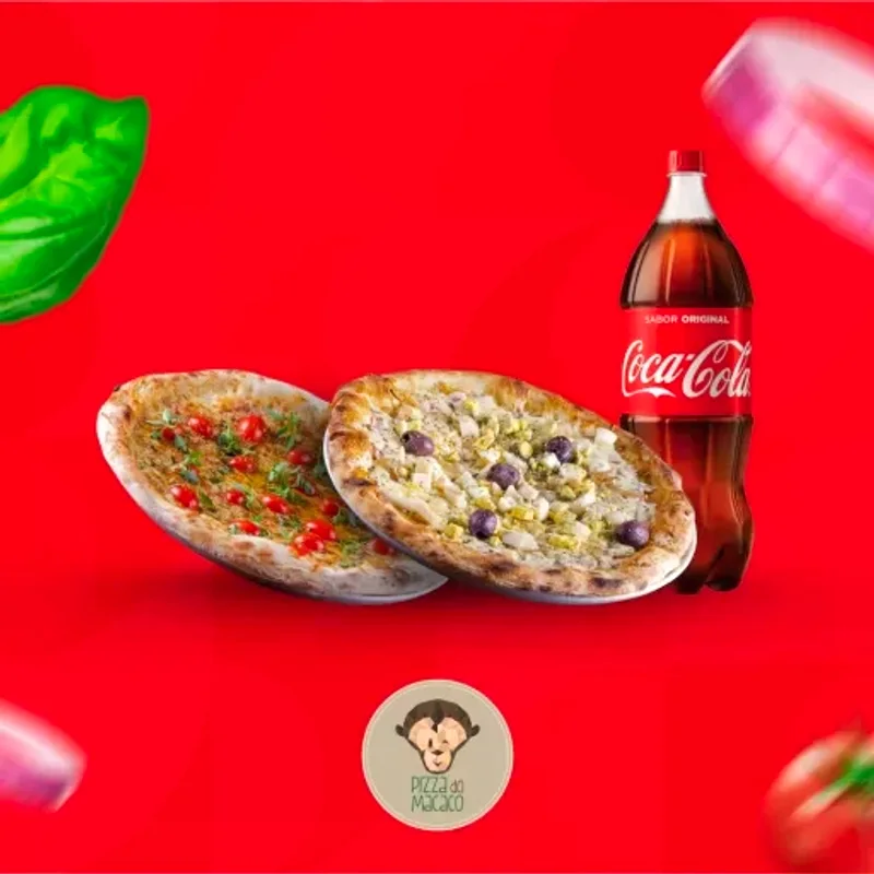 3 Pizzas Médias Especiais + Coca-Cola 2 L